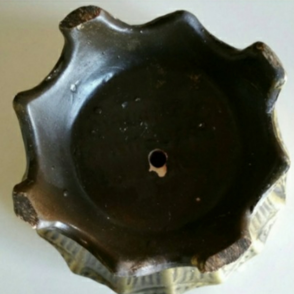 Fun 1960s Maurice California Pottery Planter Orange and Gold USA c - Picture 4 of 4